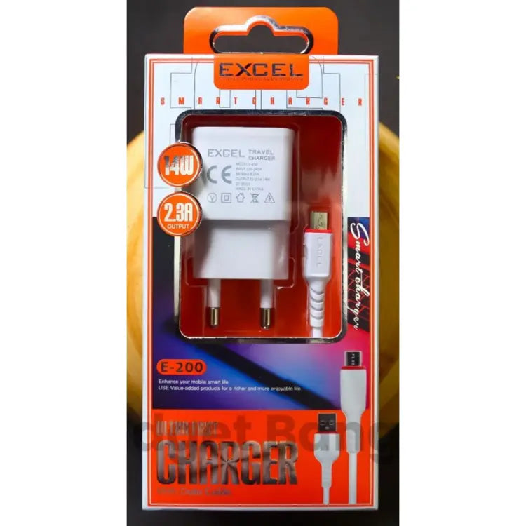 Excel E-200 Micro USB Fast travel charger Adapter 5v 2.3A (14W)